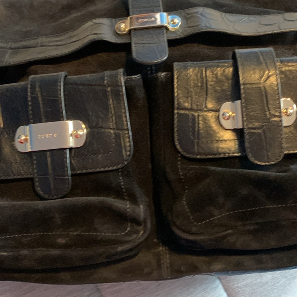 Furla shoulder bag leather and suede gorgeous